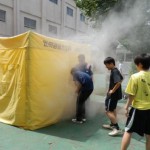 中３・高１生による煙の中の移動体験
